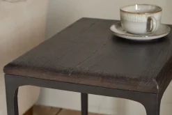 Sita Reclaimed Wood & Iron Side Table - Chocolate Brown