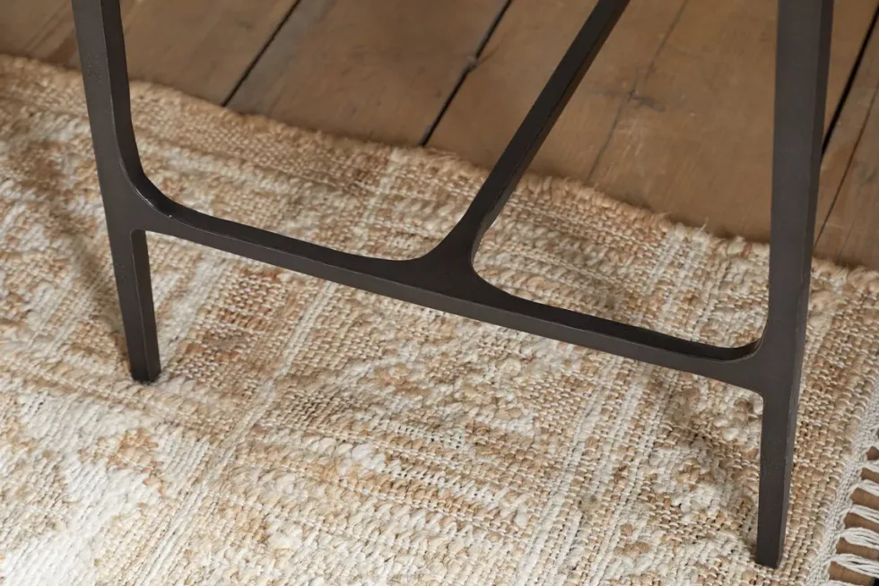 Sita Reclaimed Wood & Iron Side Table - Chocolate Brown