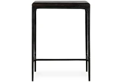 Sita Reclaimed Wood & Iron Side Table - Chocolate Brown