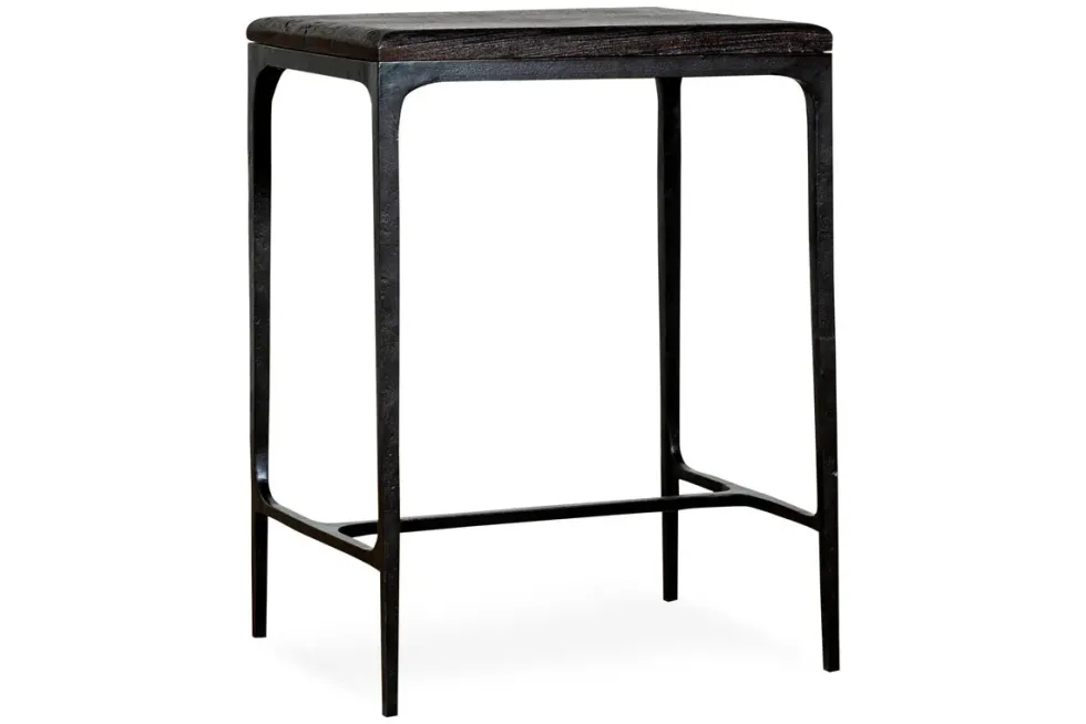 Sita Reclaimed Wood & Iron Side Table - Chocolate Brown