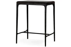 Sita Reclaimed Wood & Iron Side Table - Chocolate Brown