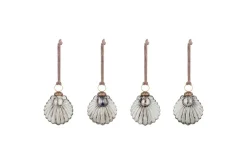 Sohni Shell Baubles - Gold & Cream - (Set of 4)