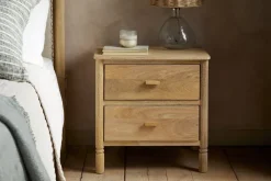 Sri Mango Wood Bedside Table - Natural