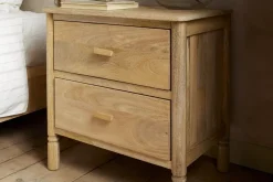 Sri Mango Wood Bedside Table - Natural
