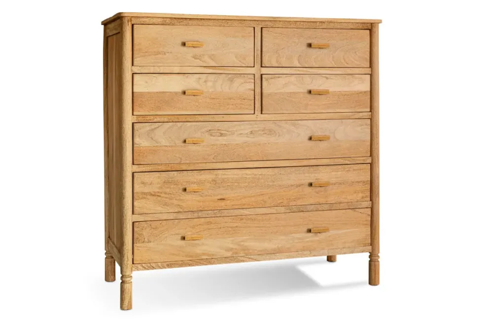 Sri Mango Wood Chest of Drawers - Natural