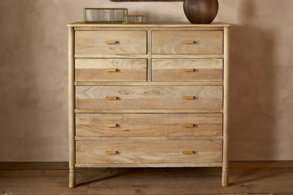 Sri Mango Wood Chest of Drawers - Natural