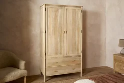 Sri Mango Wood Wardrobe - Natural