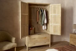 Sri Mango Wood Wardrobe - Natural