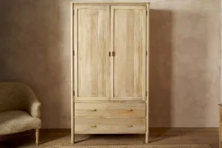 Sri Mango Wood Wardrobe - Natural