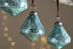 Tamti Baubles - Teal Crackle - (Set of 4)