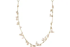 Tanu Mango Wood Beaded Garland - Brass & Natural