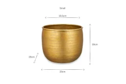 Tembesi Etched Planter - Antique Brass