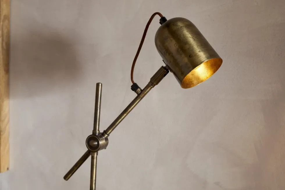 Thenkara Directional Desk Lamp - Antique Brass