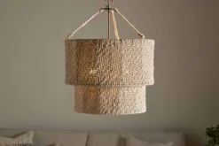 Thimba Woven Jute Chandelier - Natural