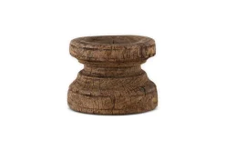 Thoko Reclaimed Round Candlestick - Dark Stain