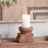 Thoko Reclaimed Square Candlestick - Dark Stain