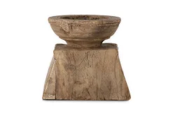 Thoko Reclaimed Square Candlestick - Dark Stain