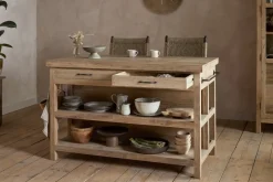 Tivu Reclaimed Wood Kitchen Island - Natural
