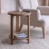 Triveni Mango Wood Side Table - Walnut Stain