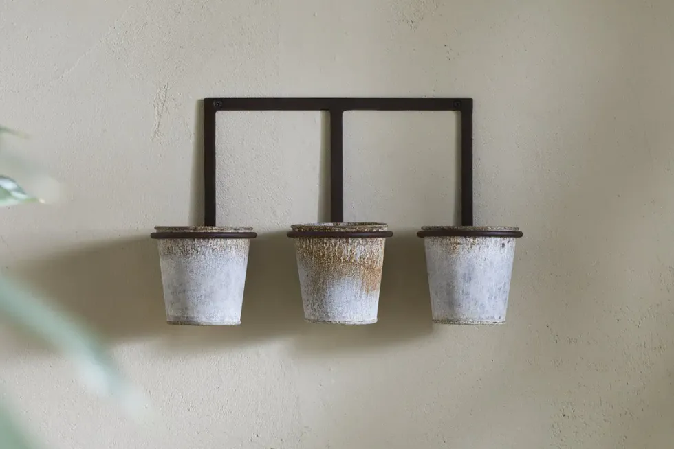 Tukana Triple Wall Hung Planter - Zinc