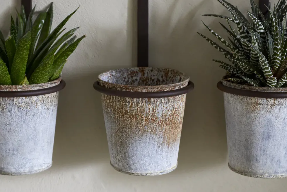Tukana Triple Wall Hung Planter - Zinc