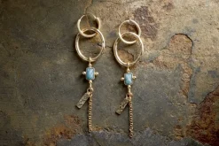 Tumari Amazonite Earrings - Gold