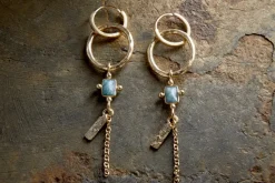 Tumari Amazonite Earrings - Gold