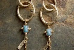 Tumari Amazonite Earrings - Gold