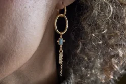 Tumari Amazonite Earrings - Gold
