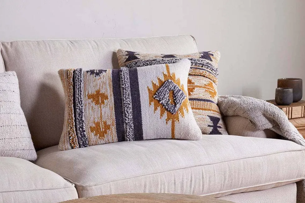 Tussi Sia Cushion Cover - Mustard & Grey