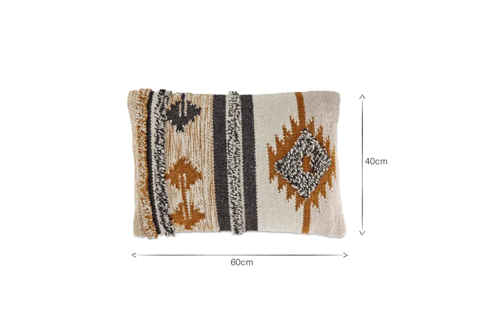 Tussi Sia Cushion Cover - Mustard & Grey