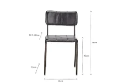Ukari Leather Dining Chair - Aged Black