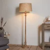 Usha Classic Wooden Floor Lamp - Natural
