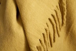 Velatu Fringed Merino Wool Throw - Ochre