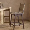Vinay Jute & Wood Woven Counter Chair - Chocolate Brown