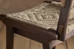 Vinay Jute & Wood Woven Counter Chair - Chocolate Brown