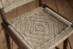 Vinay Jute & Wood Woven Counter Chair - Chocolate Brown