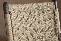 Vinay Jute & Wood Woven Counter Chair - Chocolate Brown