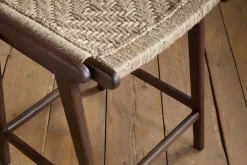 Vinay Jute & Wood Woven Counter Chair - Chocolate Brown