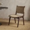 Vinay Jute & Wood Woven Dining Chair - Chocolate Brown