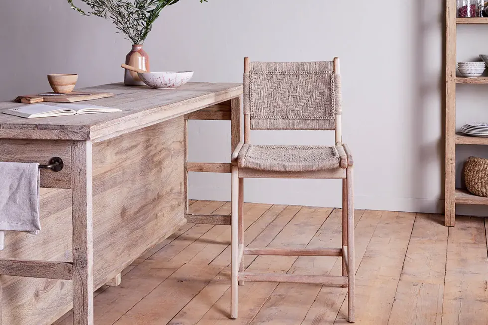 Vinay Woven Counter Chair - Natural