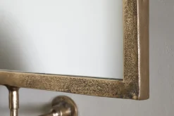 Visala Square Swivel Wall Mirror - Antique Brass - Square
