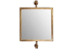Visala Square Swivel Wall Mirror - Antique Brass - Square