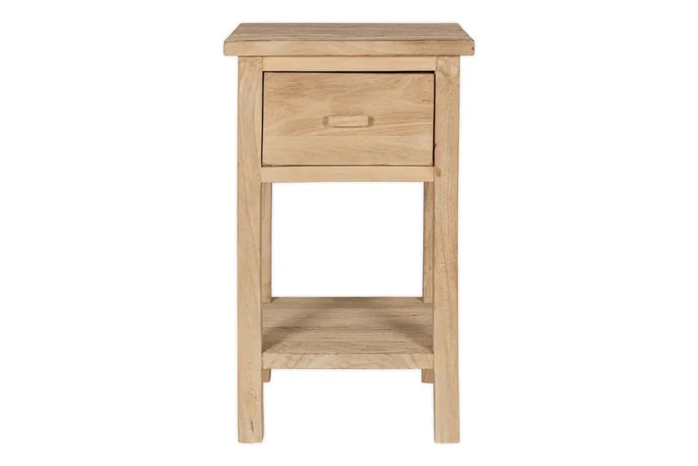 Vivan Grooved Bedside Table - Natural
