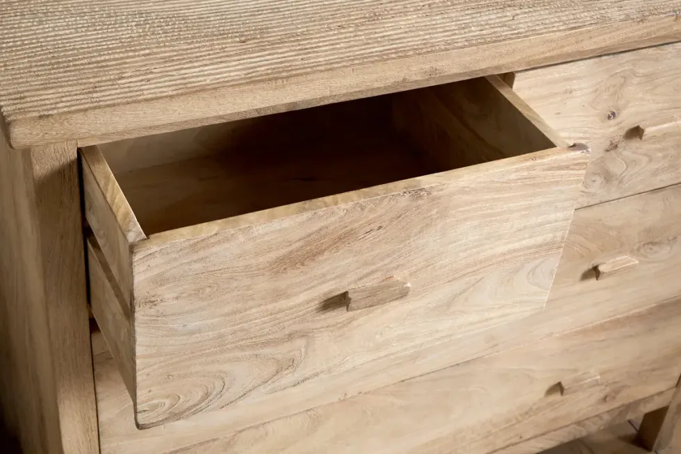 Vivan Grooved Chest of Drawers - Natural
