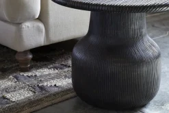 Vivan Grooved Side Table - Charcoal