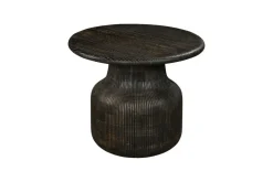 Vivan Grooved Side Table - Charcoal