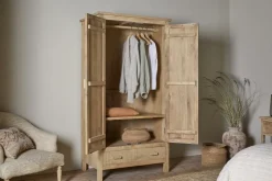 Vivan Grooved Wardrobe - Natural