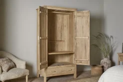 Vivan Grooved Wardrobe - Natural