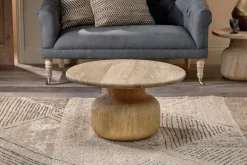 Vivan Grooved Wood Coffee Table